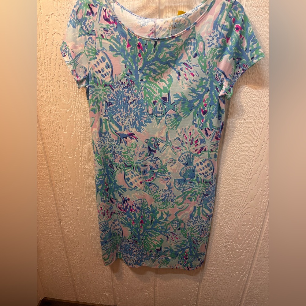 Lilly Pulitzer Seafoam, Aqua & Pink Coral-Print Midi Dress